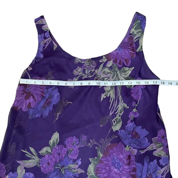 MSK Style 17101 Purple Floral Layered Dress Size 12 - Picture 9 of 14